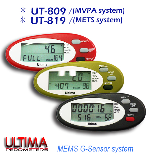 ULTIMA 809 MVPA fitness system G Sensor Advance Downloadable Professional Pedometer